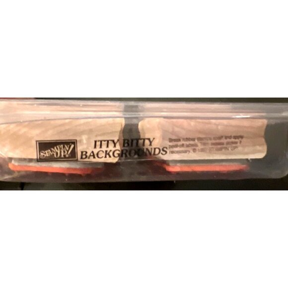 Stampin Up! 1997 Itty Bitty Backgrounds Wood Mounted Rubber Stamp Set - Picture 3 of 3